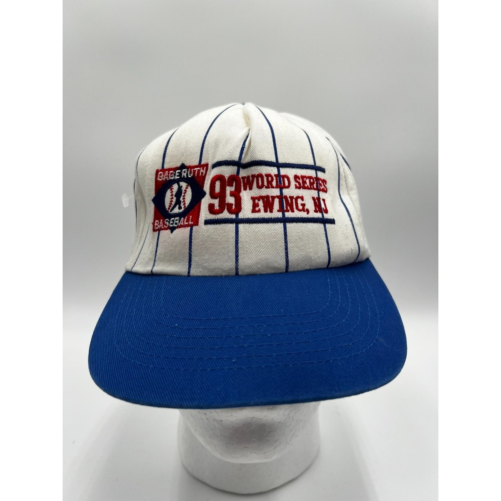 Vintage 1993 Babe Ruth Baseball World Series Ewing NJ Snapback Hat Pinstripe Cap